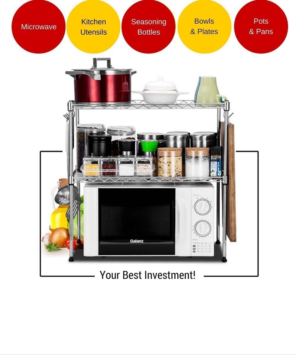 Adjustable Kitchen Rack with 2 Level | Shoppy