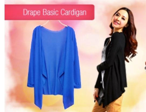 Drape Basic Cardigan-Fashion ladies top-Shoppy