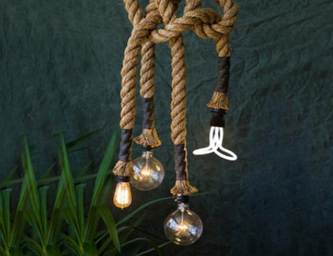 Hemp Rope Ceiling Lamp-Ceiling Lamp-Shoppy