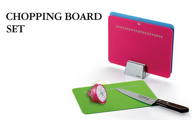 Shoppy 3-Coloured Chopping Board with Ruler | Shoppy