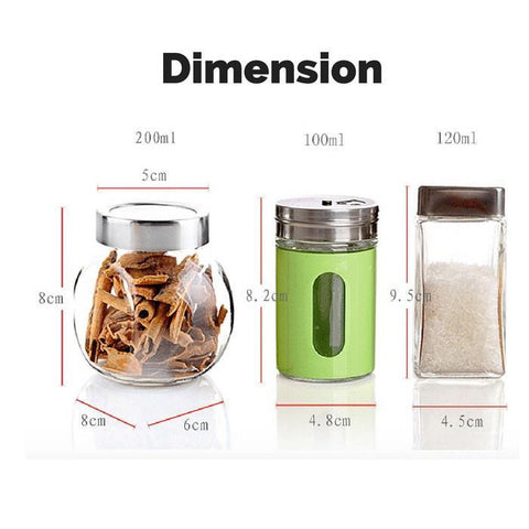 Shoppy 9 piece Glass Canister Spice Jar with 2 tier tray-Home-Shoppy