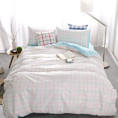 Shoppy Checer Bedsheet Set - Blue-Shoppy