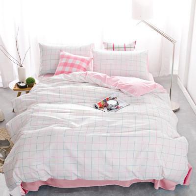 Shoppy Checer Bedsheet Set - Pink-Shoppy