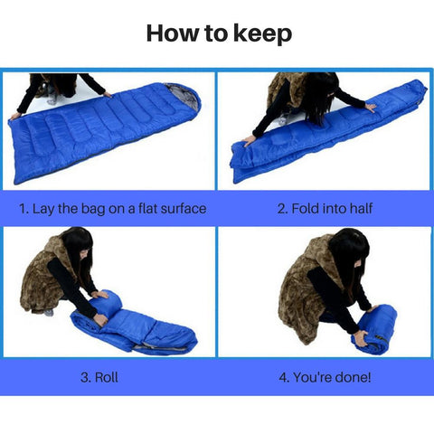 Folding a sleeping bag store