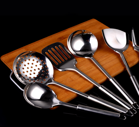 Stainless Steel Kitchen ware with Rack (7pcs)-Home-Shoppy