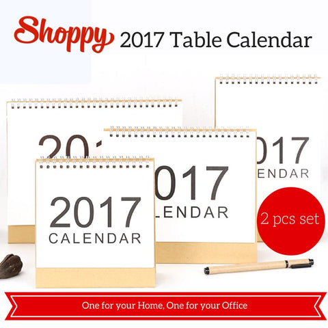 shoppy 2017 Table Calendar (2pcs)-Shoppy